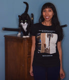 "Mrs. Cake, Noted Feline Ax Murderess" T-Shirt