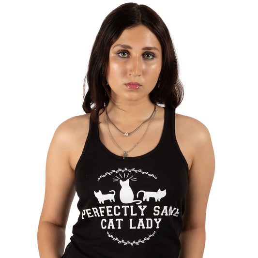 Perfectly Sane Cat Lady Racerback Tank Top