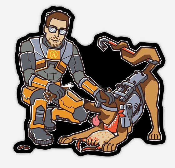 Of Canines and Crowbars 4" x 4" Vinyl Decal