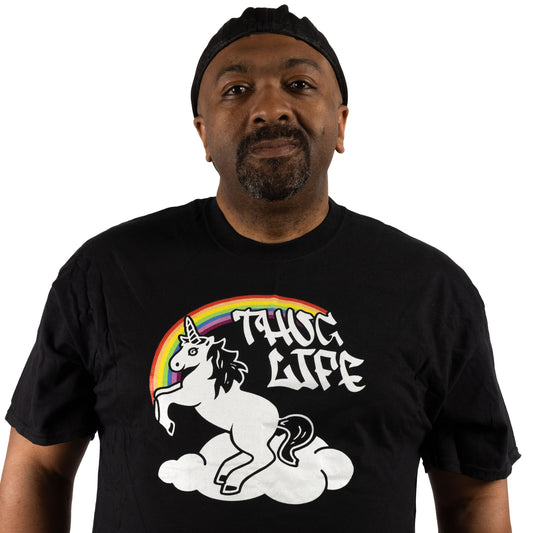 Thug Life Rainbow Unicorn T-Shirt (Black)