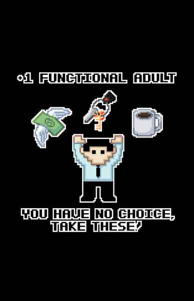 +1 Functional Adult (Male) 11" x 17" Print (Black)