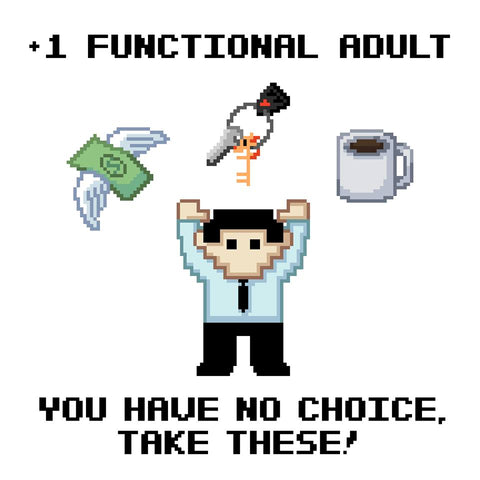 +1 Functional Adult (Male) 11" x 17" Print (White)