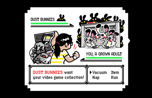 Pokemon vs. Dust Bunnies (Yellow) 11" x 17" Glossy Print
