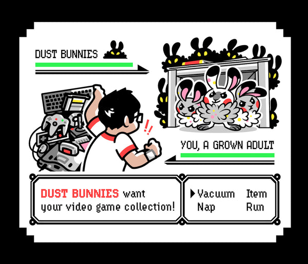 Pokemon vs. Dust Bunnies (Red) (Men's/Unisex) T-Shirt
