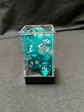 Chessex Translucent Teal/White Dice