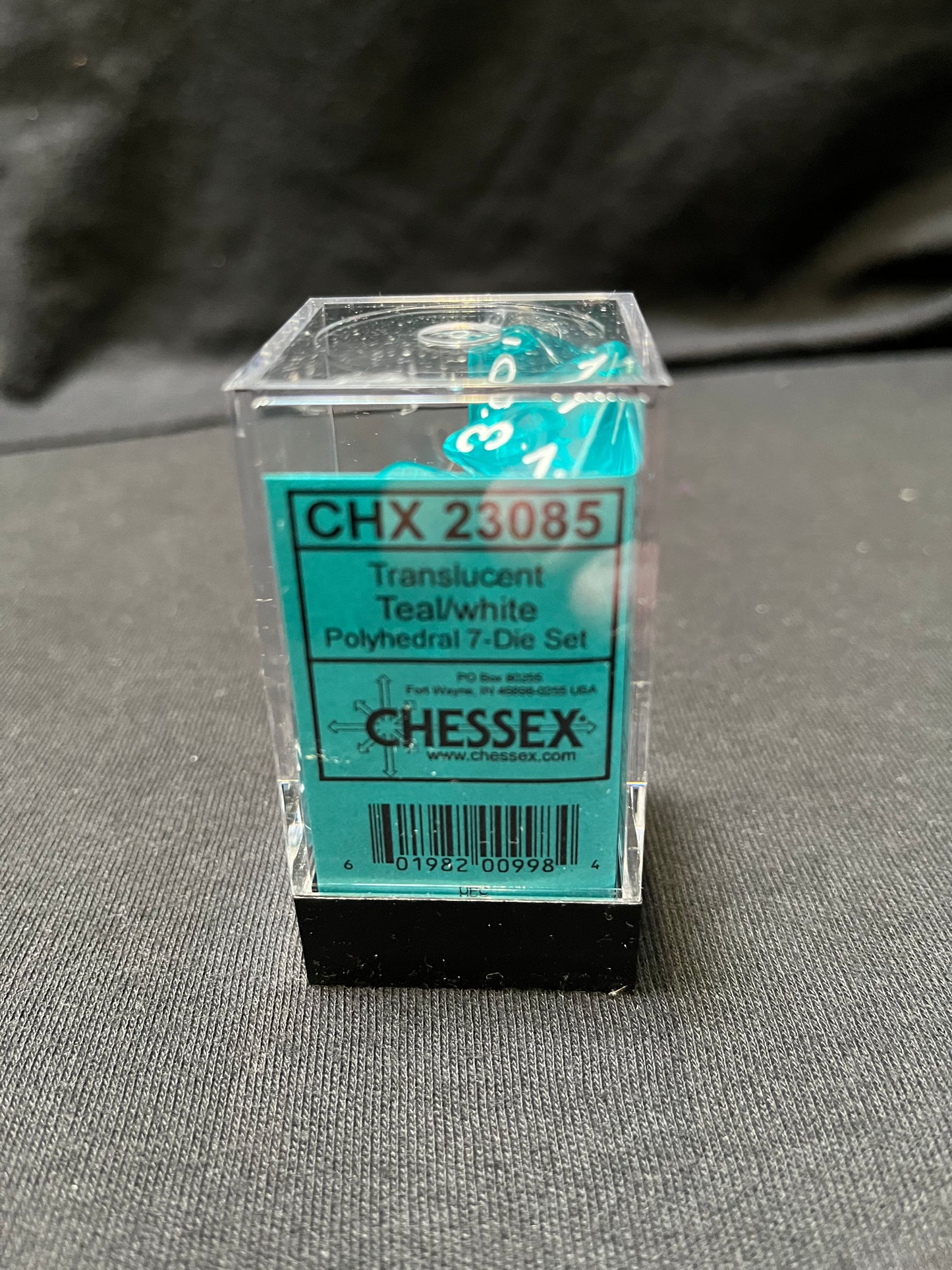 Chessex Translucent Teal/White Dice