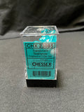 Chessex Translucent Teal/White Dice