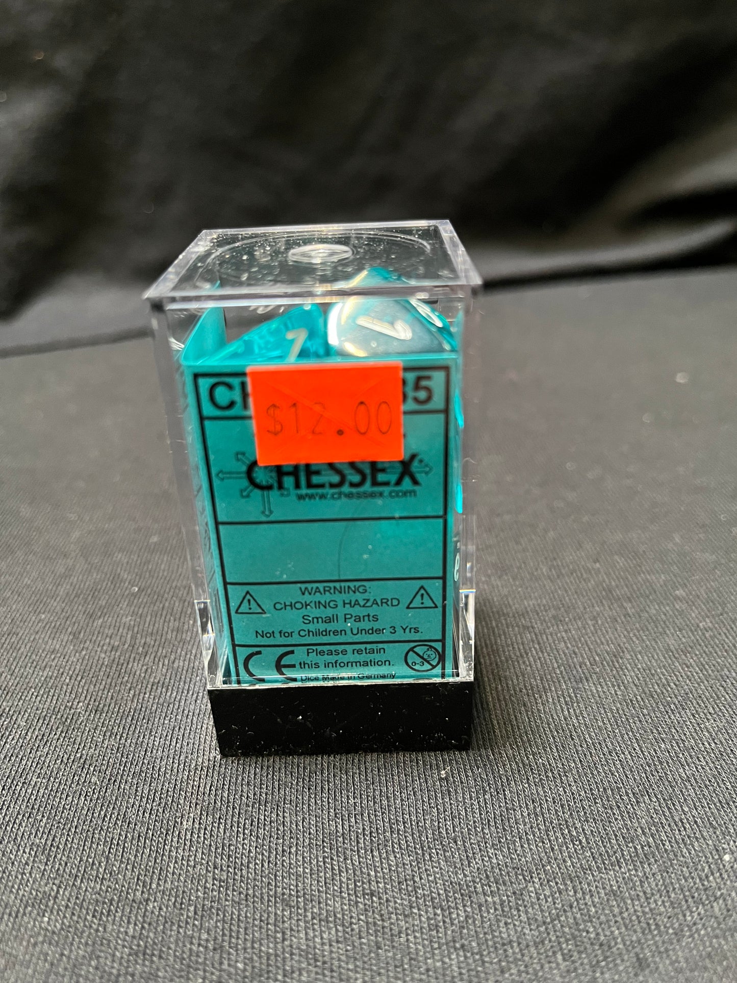 Chessex Translucent Teal/White Dice