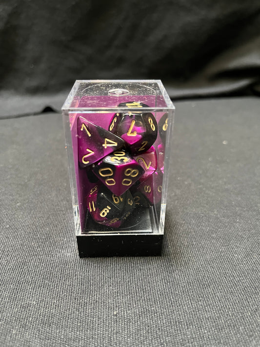 Chessex Gemini Black-Purple/Gold Dice