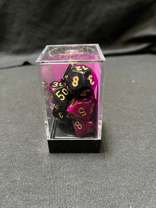 Chessex Gemini Black-Purple/Gold Dice