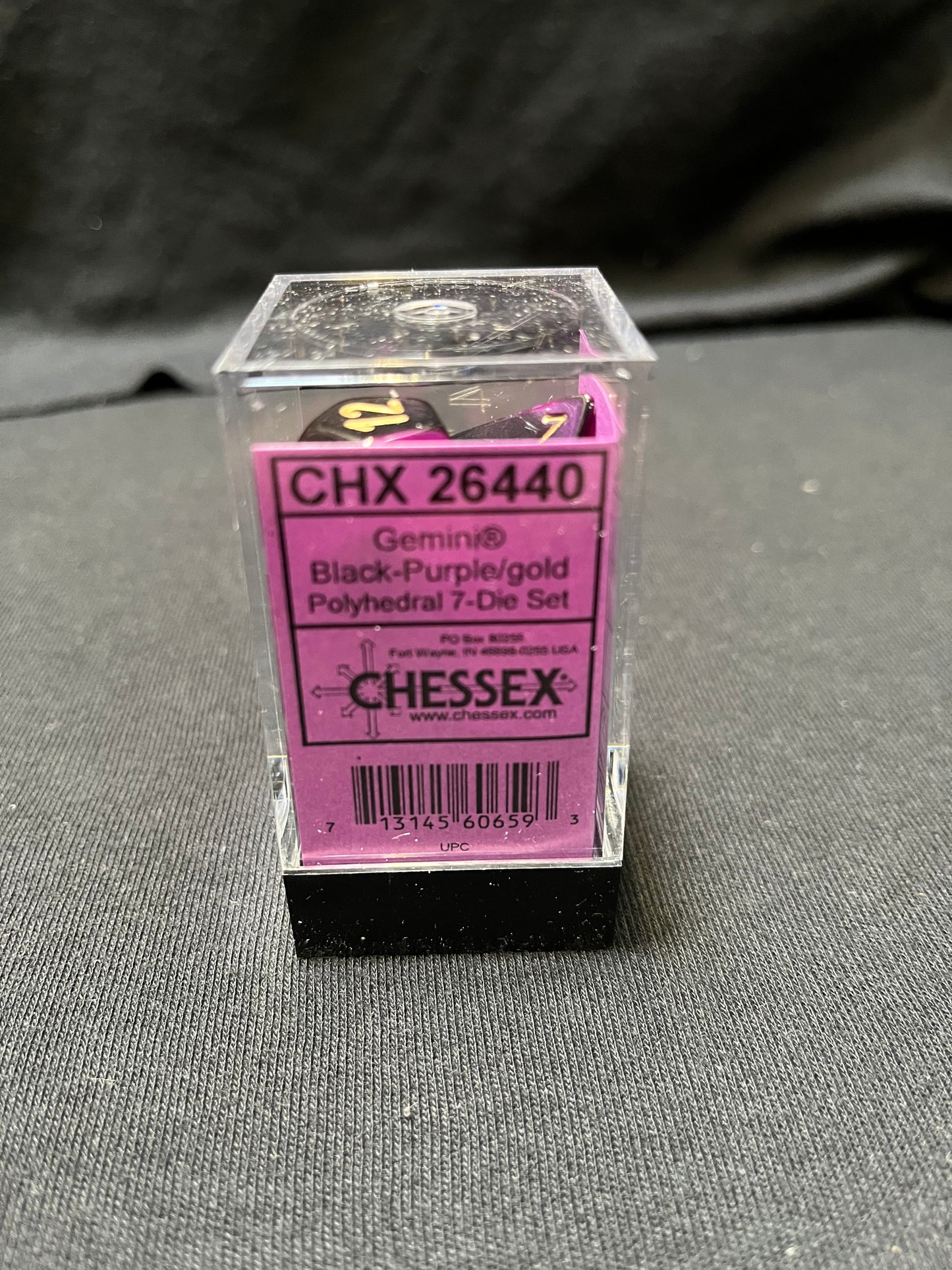 Chessex Gemini Black-Purple/Gold Dice