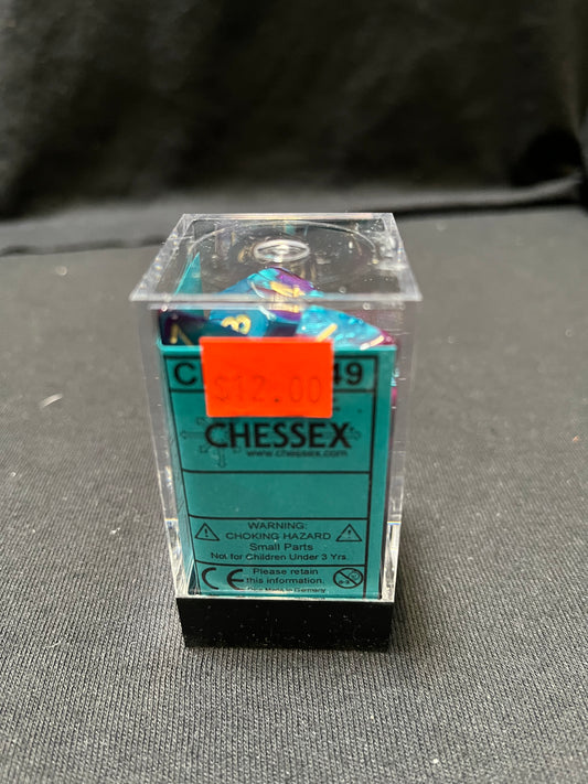 Chessex Gemini Purple-Teal/Gold Dice