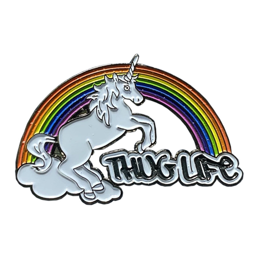 Thug Life Rainbow Unicorn Enamel Pin