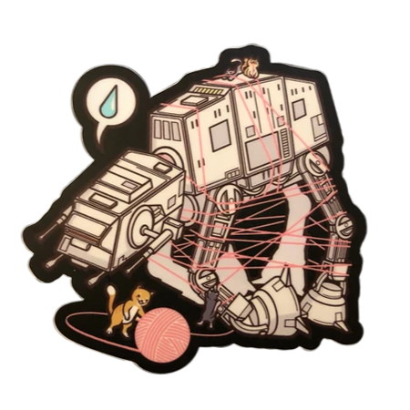 CATS VS. AT-AT VINYL DECAL (4")