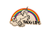 THUG LIFE RAINBOW UNICORN VINYL DECAL (4")