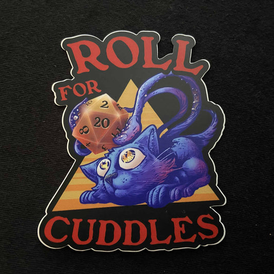"Roll for Cuddles" Displacer Beast 4" Vinyl Decal