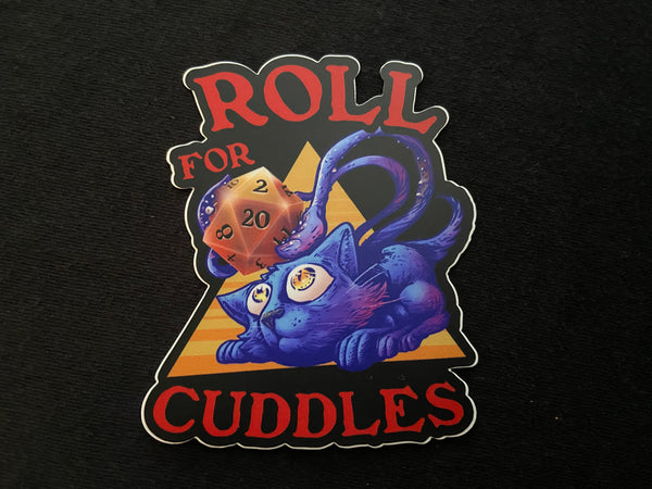 "Roll for Cuddles" Displacer Beast 4" Vinyl Decal