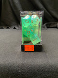 Chessex Borealis Light Green/Gold Dice Kit