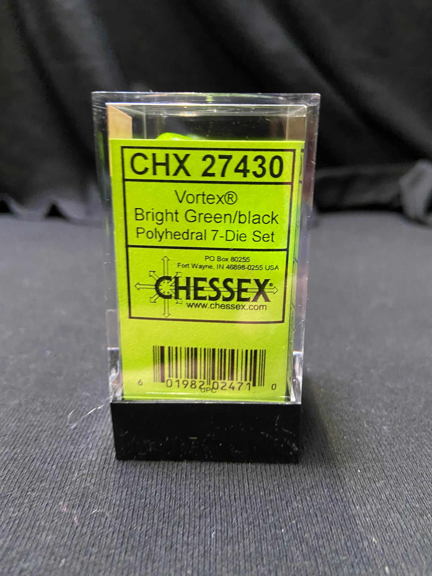 Chessex Vortex Green/Black Dice Kit