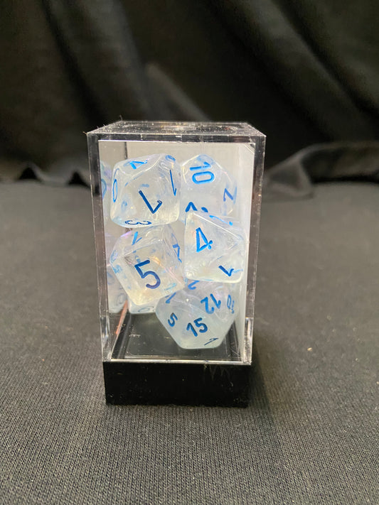 Chessex Borealis Icicle/Light Blue Dice Kit