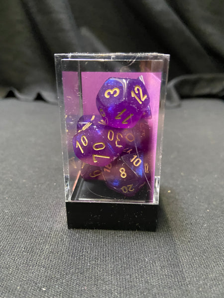 Chessex Borealis Purple/Gold Dice Kit