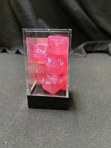 Chessex Borealis Pink/Silver Dice Kit