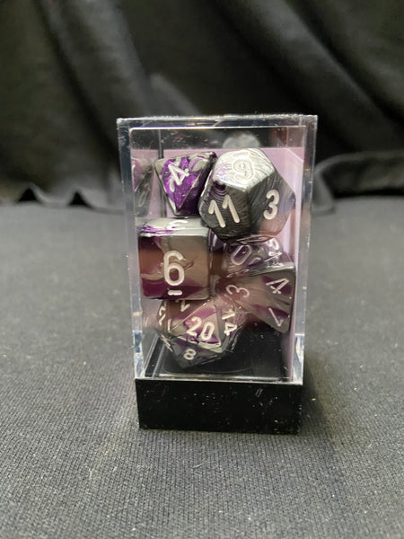 Chessex Gemini Purple/Steel Dice Kit