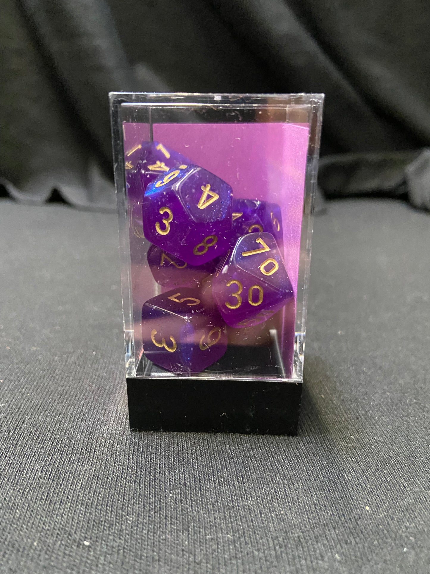 Chessex Borealis Royal Purple/Gold Dice Kit