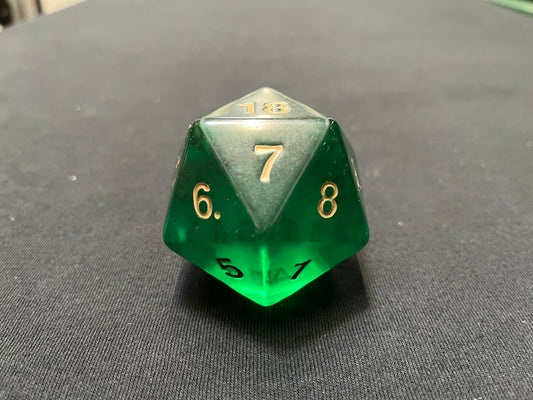 Large Translucent D20 Dice (Green)