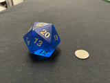 Large Translucent D20 Dice (Blue)